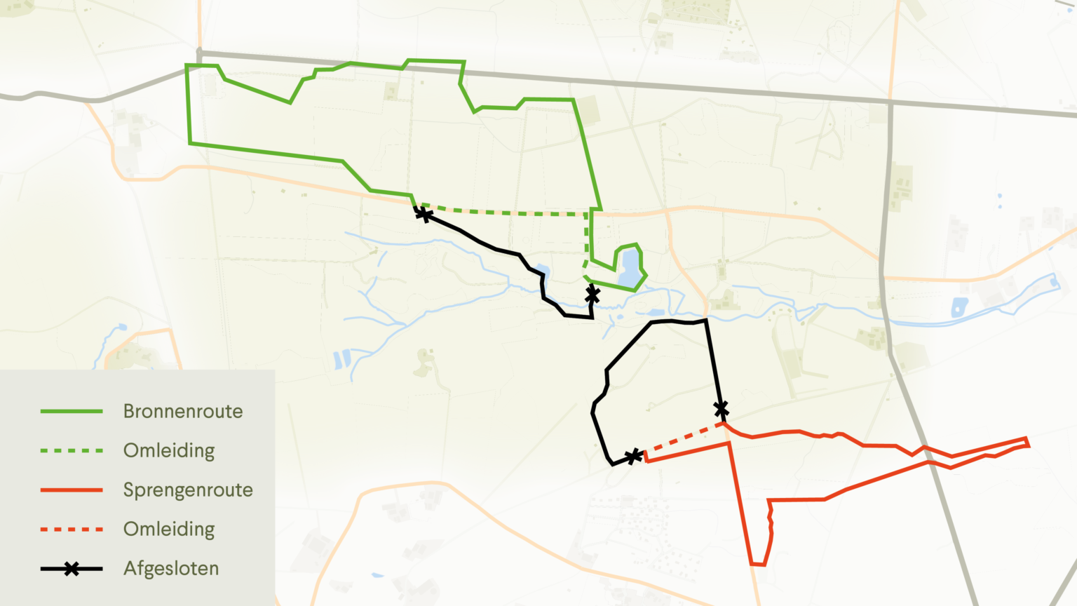 Project Springendal | Tijdelijke omleiding wandelroutes
